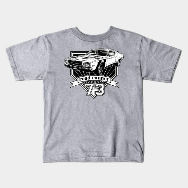 73 Road Runner Kids T-Shirt by CoolCarVideos